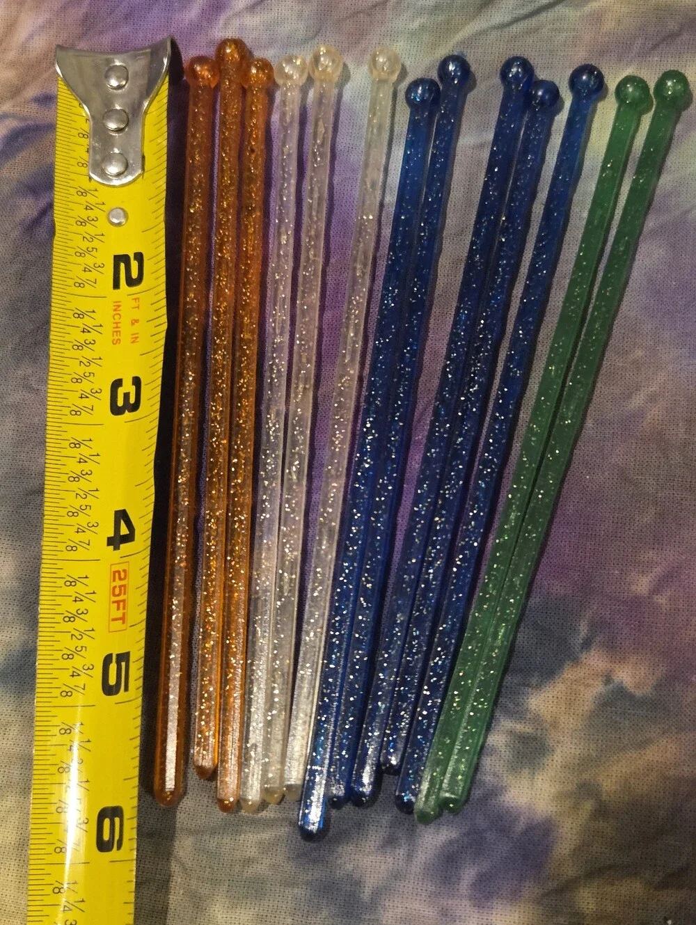 vintage cocktail stir swizzle sticks multicolor sparkle confetti 13 MCM